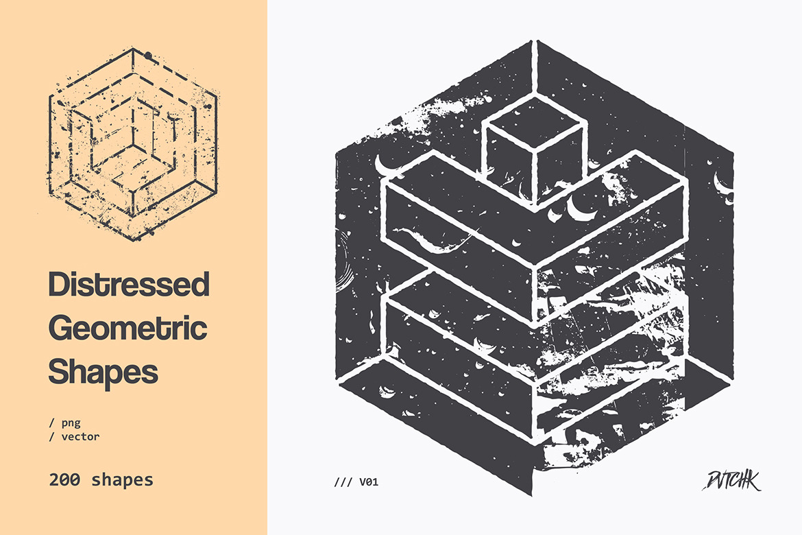 Distressed Geometric Shapes | V01