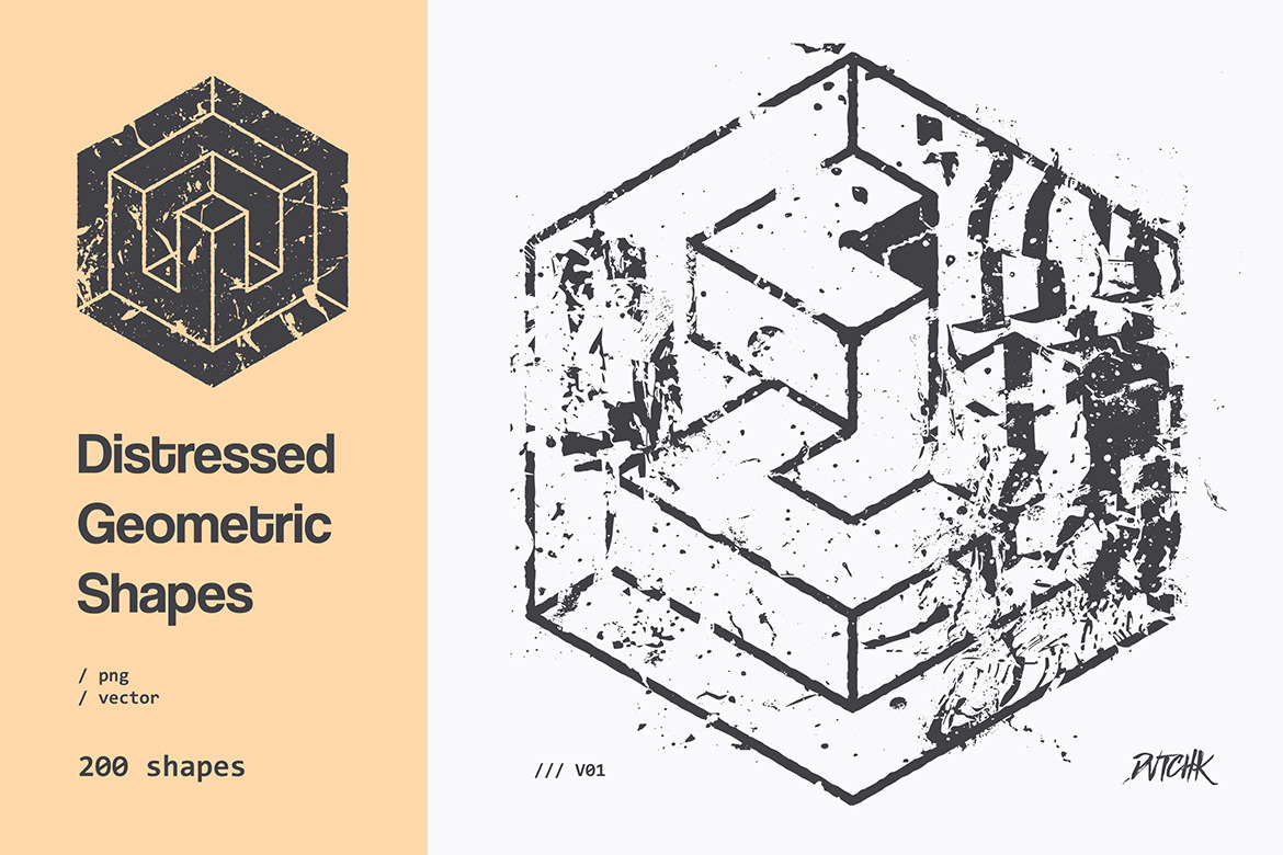 Distressed Geometric Shapes | V01 Distressed Geometric Shapes | V01