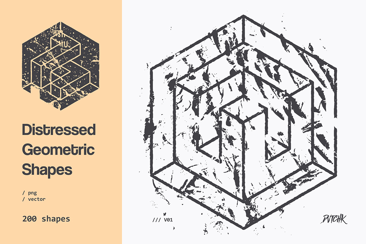 Distressed Geometric Shapes | V01 Distressed Geometric Shapes | V01