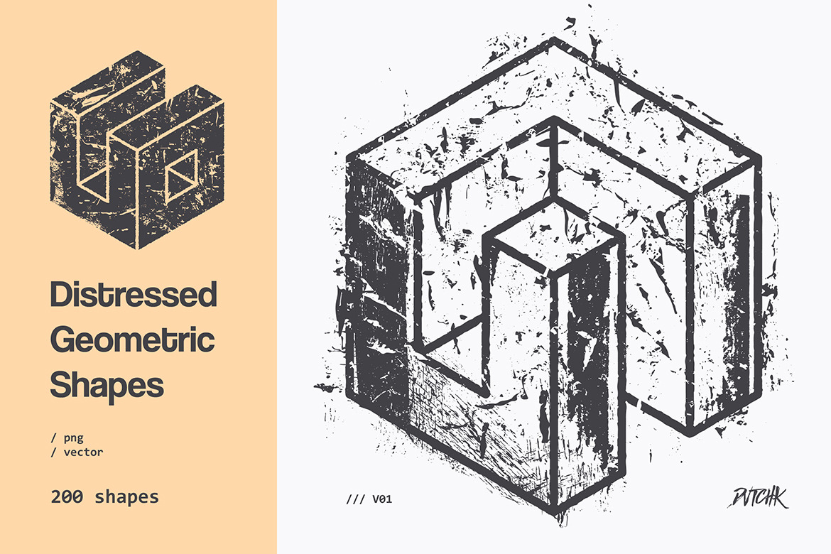 Distressed Geometric Shapes | V01 Distressed Geometric Shapes | V01