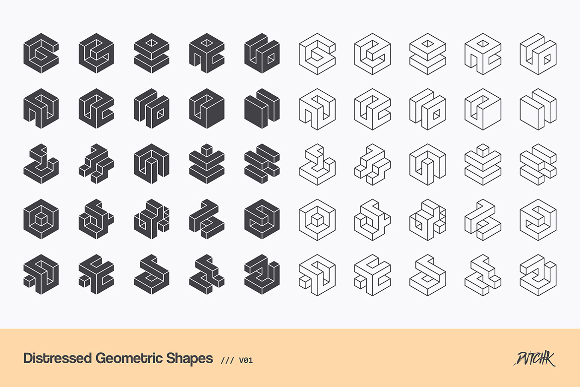 Distressed Geometric Shapes | V01 Distressed Geometric Shapes | V01