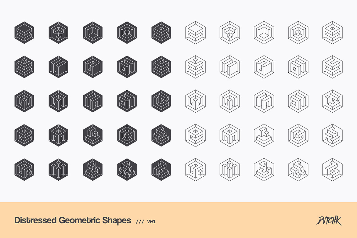 Distressed Geometric Shapes | V01