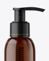 Amber Cosmetic Bottle with Pump Mockup