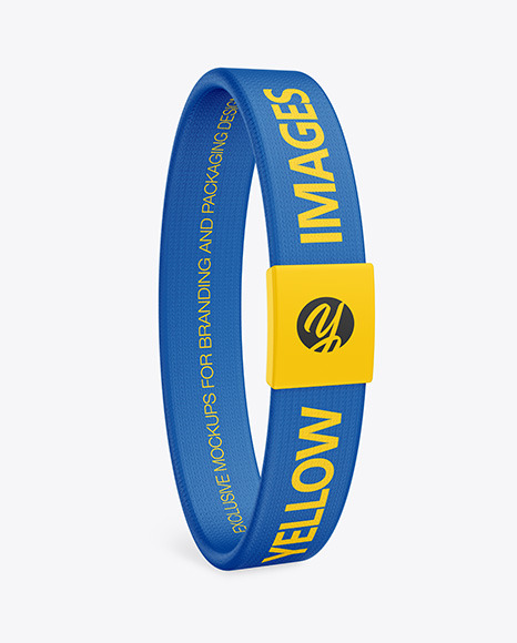 Textile Fabric Wristband Mockup