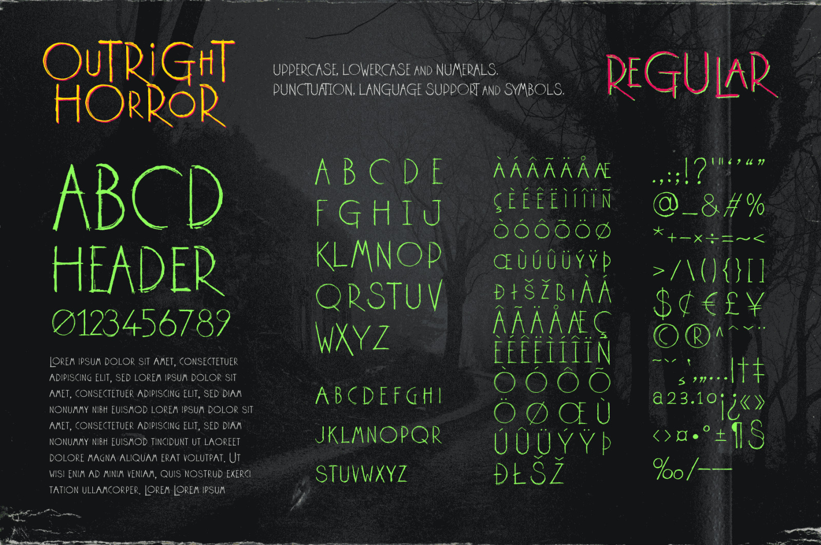 Outright Horror: Hand-drawn Halloween Font