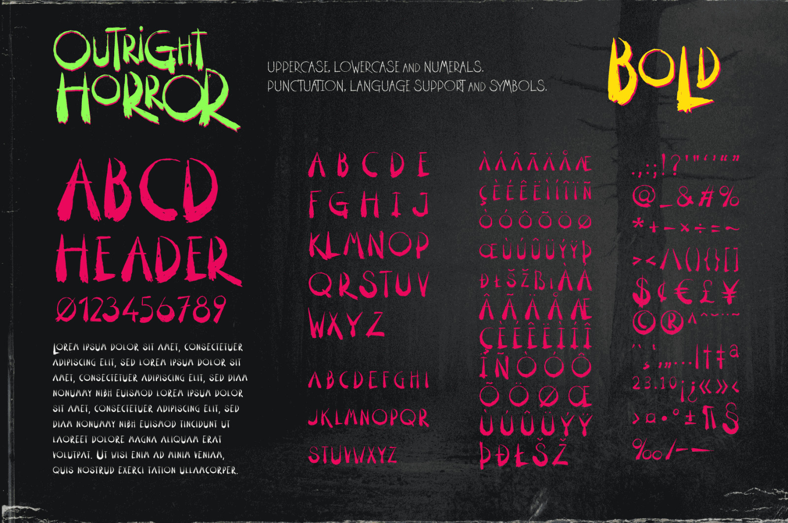 Outright Horror: Hand-drawn Halloween Font