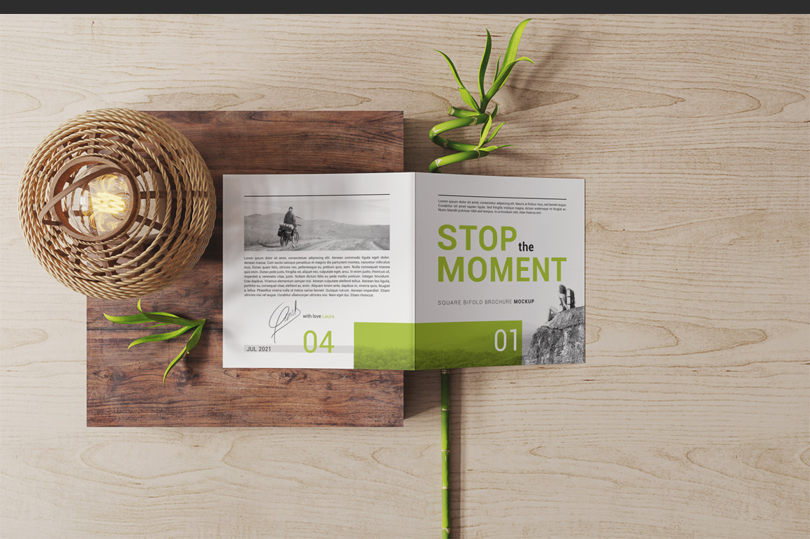 Square Bi-fold Brochure Mockup Square Bi-fold Brochure Mockup