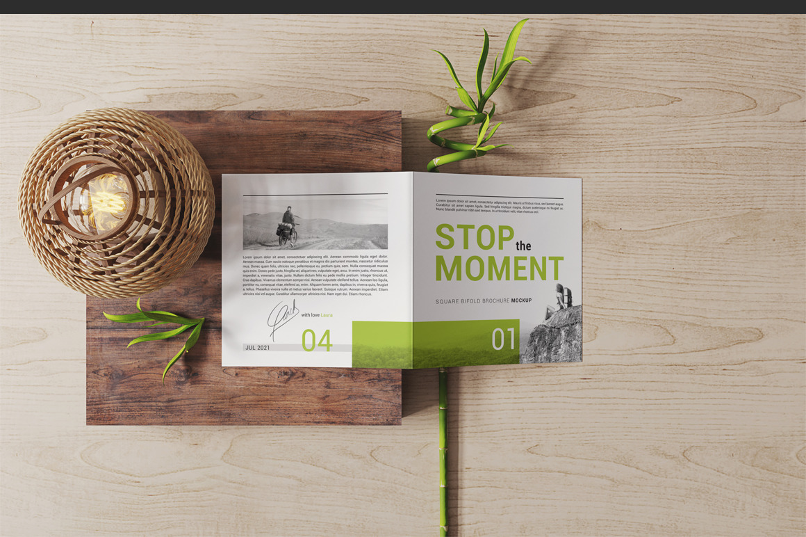 Square Bi-fold Brochure Mockup