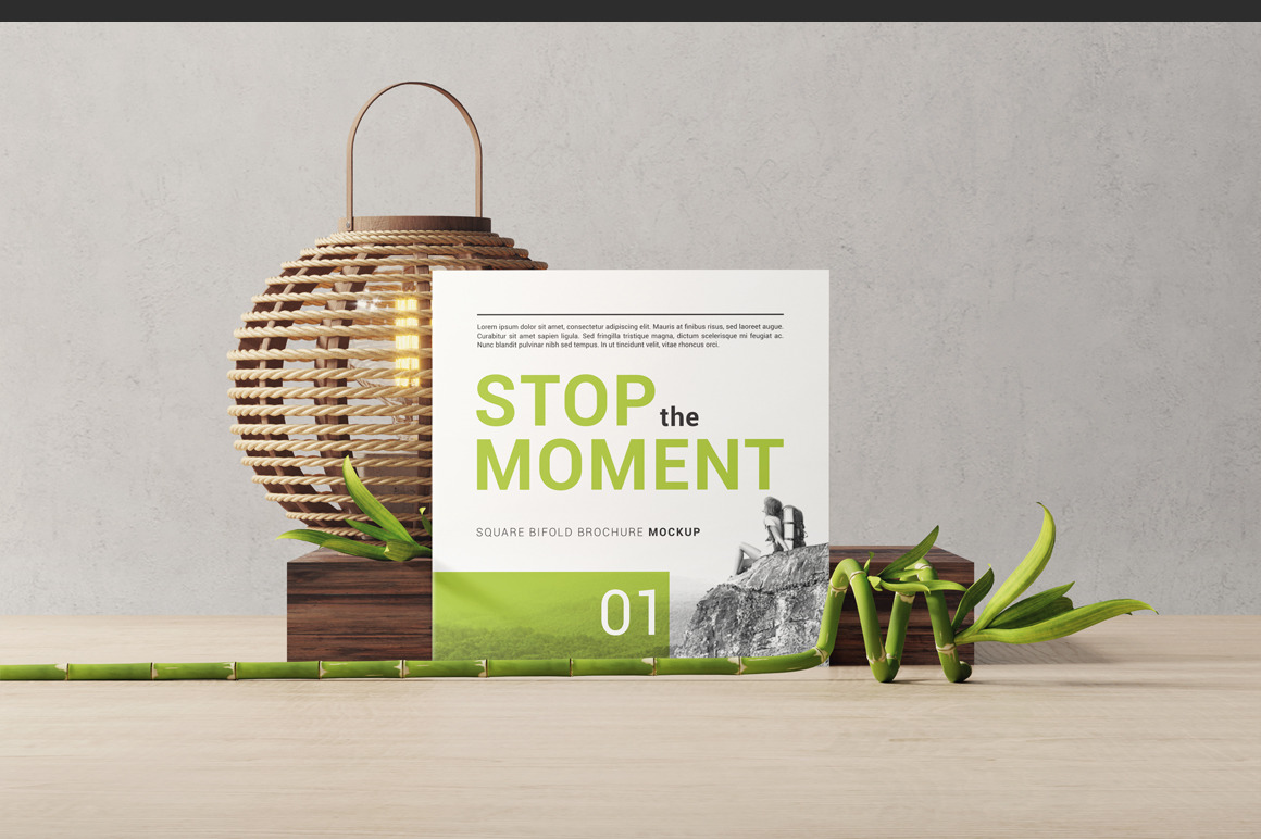 Square Bi-fold Brochure Mockup Square Bi-fold Brochure Mockup