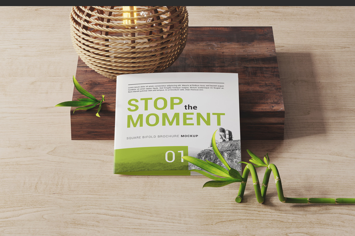 Square Bi-fold Brochure Mockup Square Bi-fold Brochure Mockup