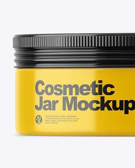 Glossy Cosmetic Jar Mockup