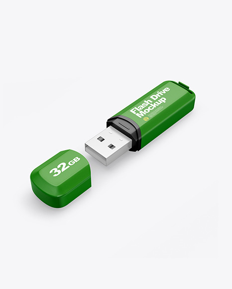 Textured USB Flash Drive Mockup - Flash+drive