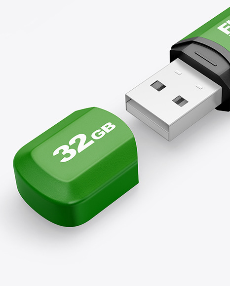 Textured USB Flash Drive Mockup