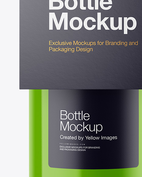 Glossy Bottle w/ Glossy Label Mockup