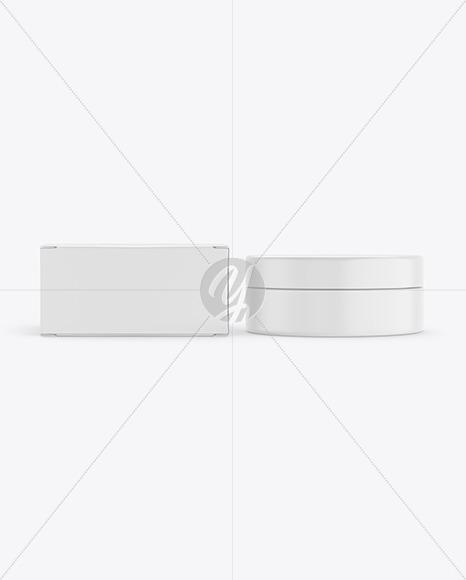 Box with Cosmetic Jar Mockup