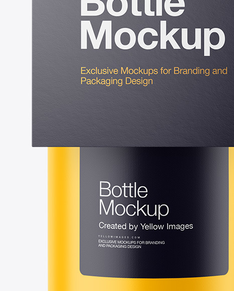 Matte Bottle w/ Glossy Label Mockup