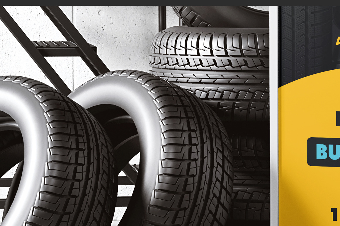 Tire Shop Poster Mockup Tire Shop Poster Mockup