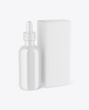 Glossy Dropper Bottle w/ Paper Box Mockup