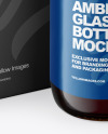 Amber Glass Bottle With Box Mockup