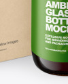 Amber Glass Bottle With Box Mockup