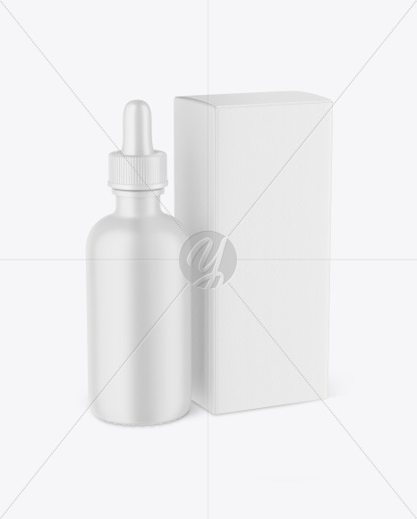 Ceramic Dropper Bottle w/ Paper Box Mockup Ceramic Dropper Bottle w/ Paper Box Mockup