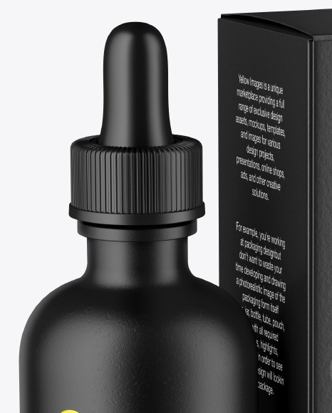 Ceramic Dropper Bottle w/ Paper Box Mockup Ceramic Dropper Bottle w/ Paper Box Mockup