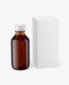 Amber Glass Bottle With Box Mockup Amber Glass Bottle With Box Mockup