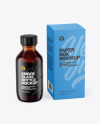 Amber Glass Bottle With Box Mockup Amber Glass Bottle With Box Mockup