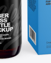 Amber Glass Bottle With Box Mockup Amber Glass Bottle With Box Mockup