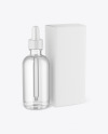 Clear Glass Dropper Bottle w/ Paper Box Mockup Clear Glass Dropper Bottle w/ Paper Box Mockup