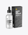 Clear Glass Dropper Bottle w/ Paper Box Mockup Clear Glass Dropper Bottle w/ Paper Box Mockup