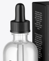 Clear Glass Dropper Bottle w/ Paper Box Mockup Clear Glass Dropper Bottle w/ Paper Box Mockup