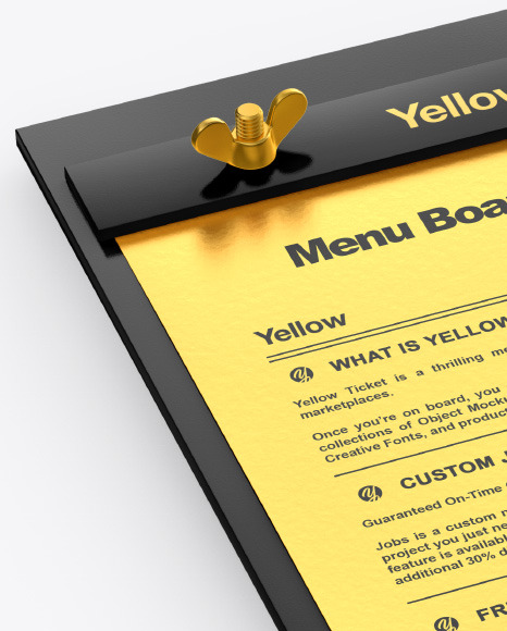 Plastic Menu Board Mockup