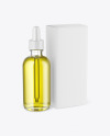 Clear Glass Dropper Oil Bottle w/ Paper Box Mockup Clear Glass Dropper Oil Bottle w/ Paper Box Mockup