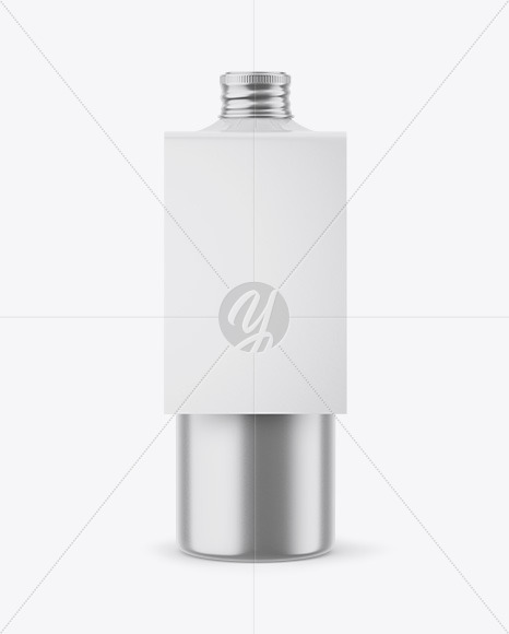 Metallic Bottle w/ Glossy Label Mockup