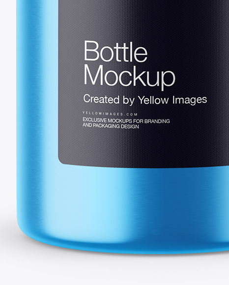 Metallic Bottle w/ Glossy Label Mockup