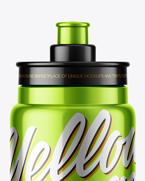 Metallic Sport Bottle Mockup