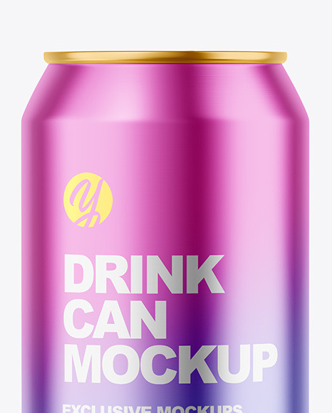 330ml Matte Metallic Drink Can Mockup