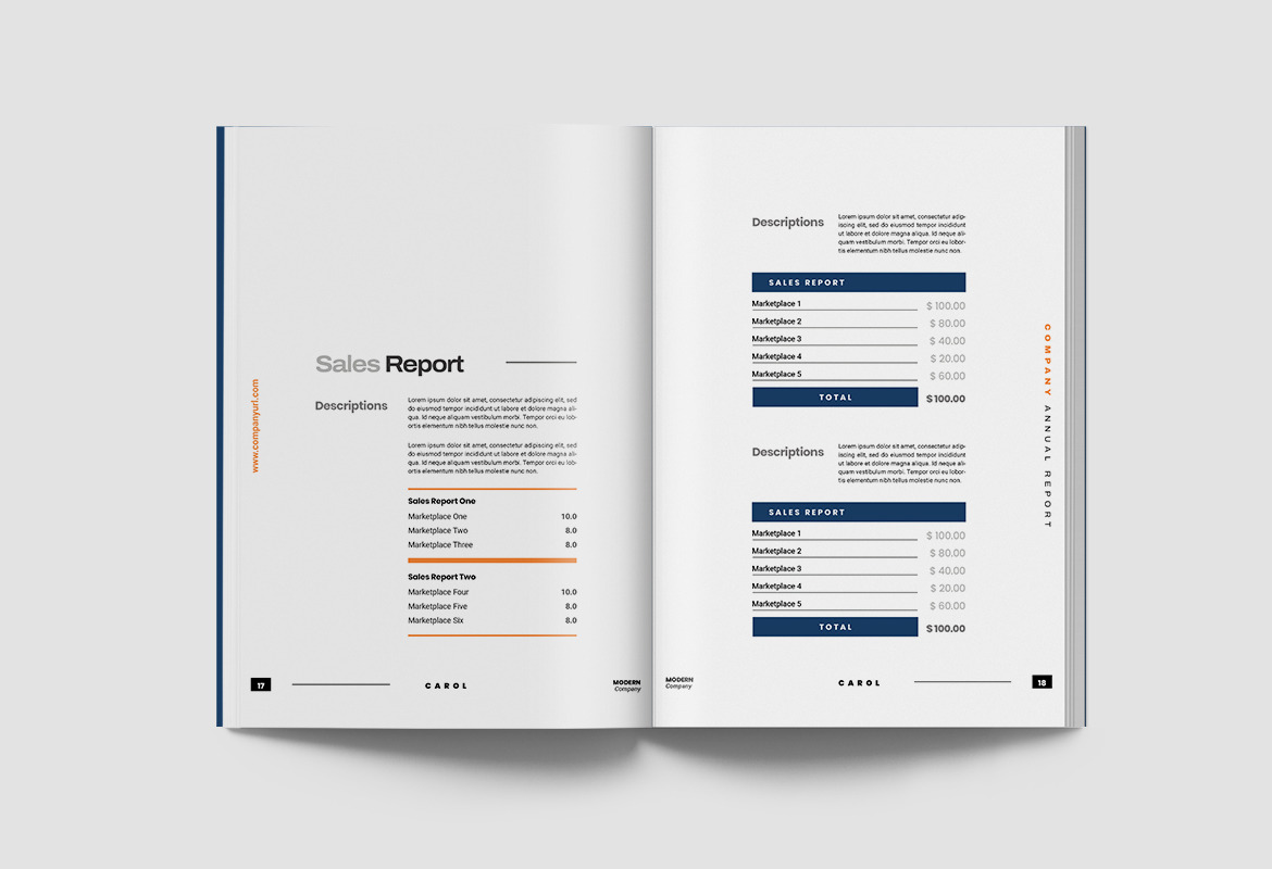 Carol Company Annual Report Indesign