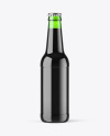 Green Glass Dark Beer Bottle Mockup