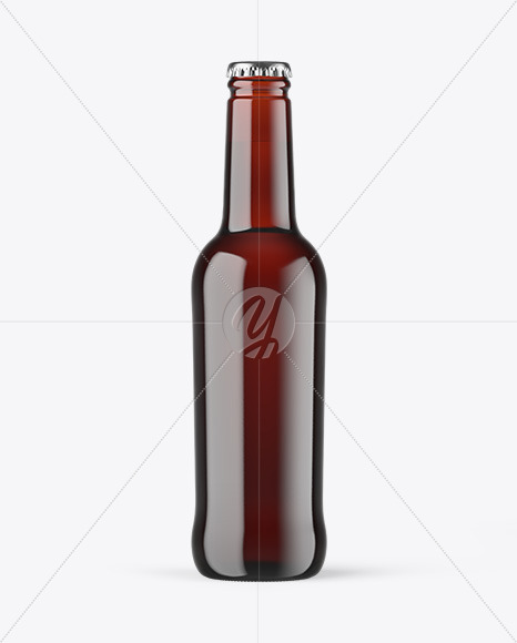 Dark Amber Glass Beer Bottle Mockup