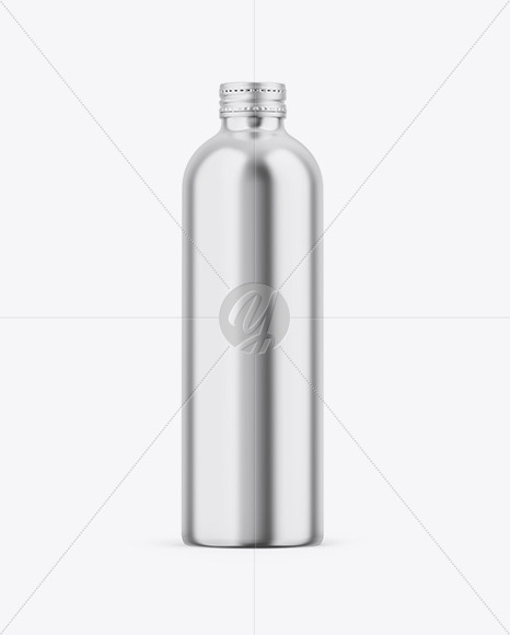 Glossy Metallic Bottle Mockup