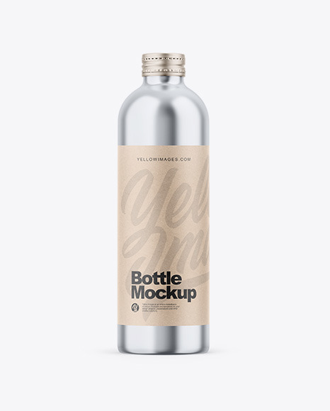 Glossy Metallic Bottle Mockup