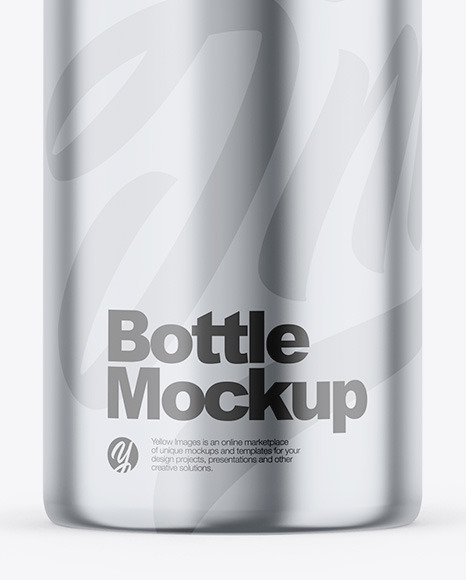 Glossy Metallic Bottle Mockup