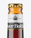 Amber Glass Bottle With Red Ale Mockup