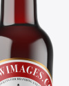 Amber Glass Bottle With Red Ale Mockup