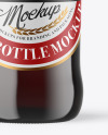 Amber Glass Bottle With Red Ale Mockup