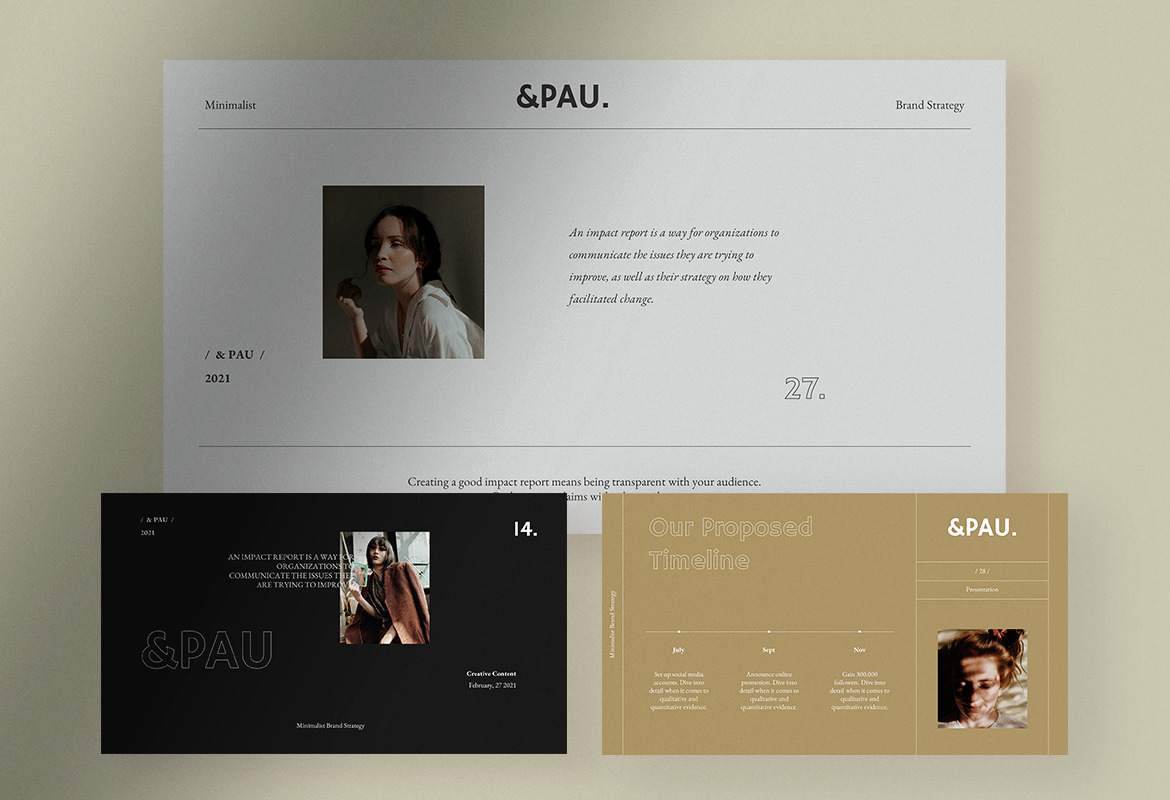 &amp;Pau - Minimalist Brand Strategy PPT