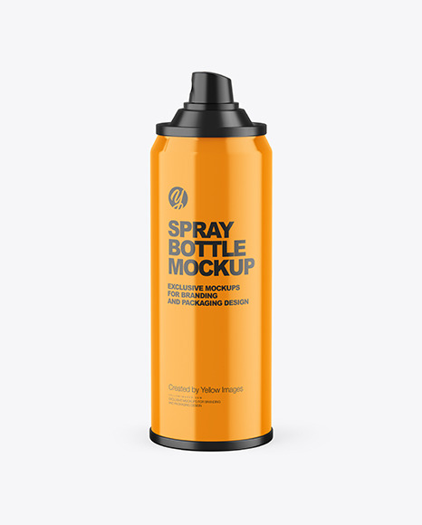 Glossy Spray Bottle Mockup