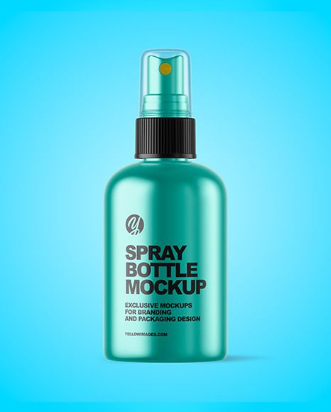 Metallic Spray Bottle Mockup